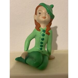 Vintage Christmas Ceramic Elf Pixie Figurine Shelf Sitter Holland Mold Girl 3.5"